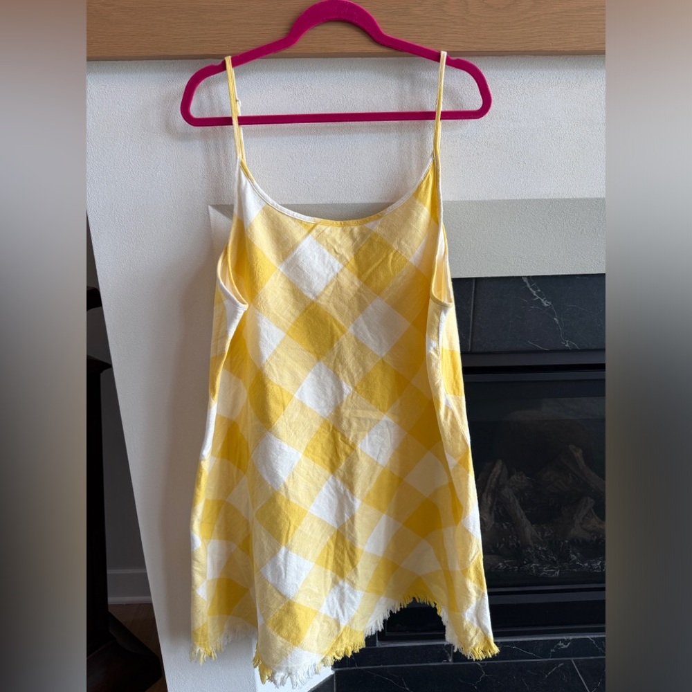Natural Reflections Gingham Spaghetti Strap Dress NWT